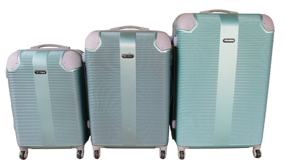 3 Piece Hard Outer Shell Luggage Set - Light Green