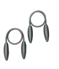 2PC Fine Twist Wrap Curtain Tiebacks - Silver