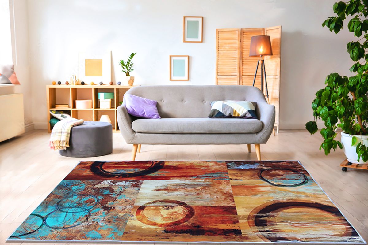 200cm x 150cm - Modern Printed 3D Geometric Design Area 39 Rug