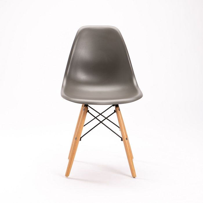 GB Modern Wooden Leg Chair - Grey