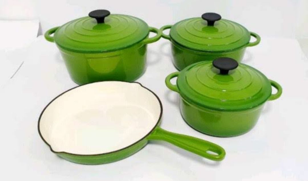 Dream World-Cast Iron 7pcs pots set - Green