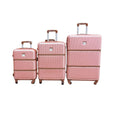 3 Piece Luggage Set Hard Shell Suitcases with Spinner Wheels - PINK