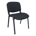 SMTE - Black Fabric Dining Chair - Padded Seat Modern Metal Frame