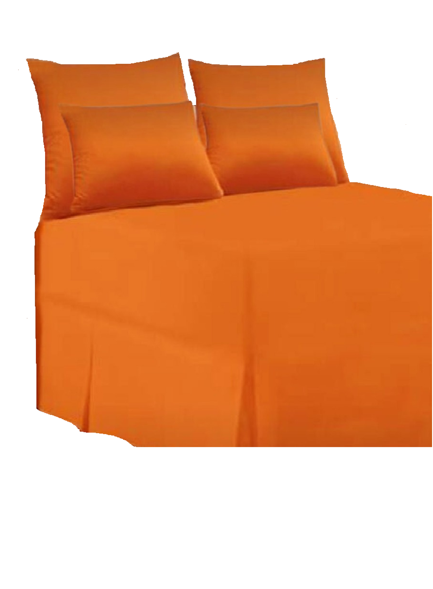 5 Piece Orange Bed Sheet Set - Queen
