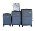 Galaxia 3-Piece Soft-Sided Luggage Set with Silver Tote Bag-Lightweight