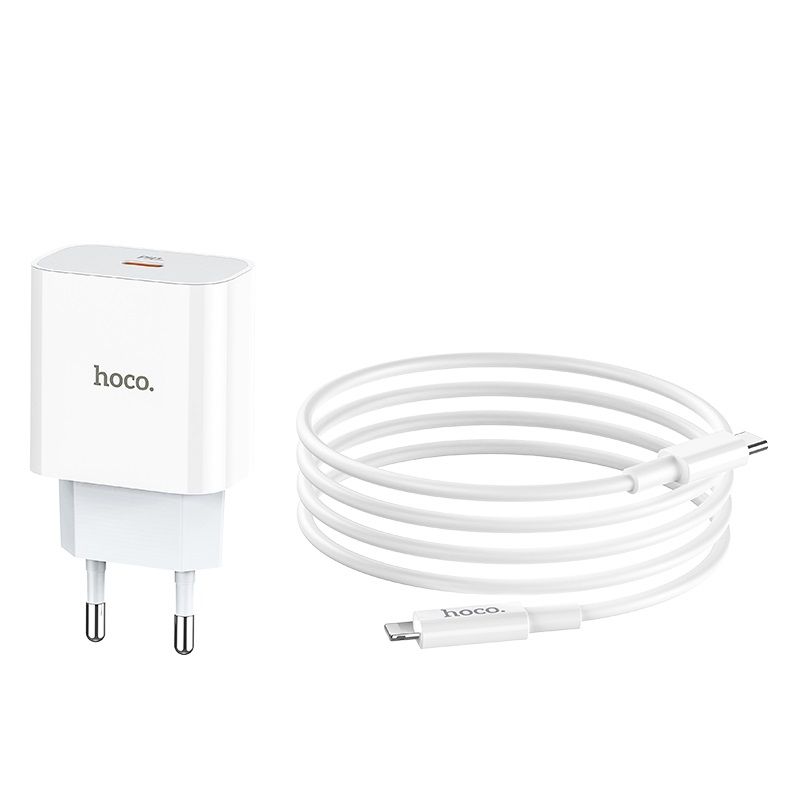 Hoco C76A PD 3.0 Fast Charging Adapter with Type-C to Lightning Cable 1M