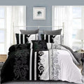 5pc Quilt Set Black & White Bedspread Set