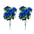 SMTE Artificial Blue Rose Bouquet HAHP - 2 Pack