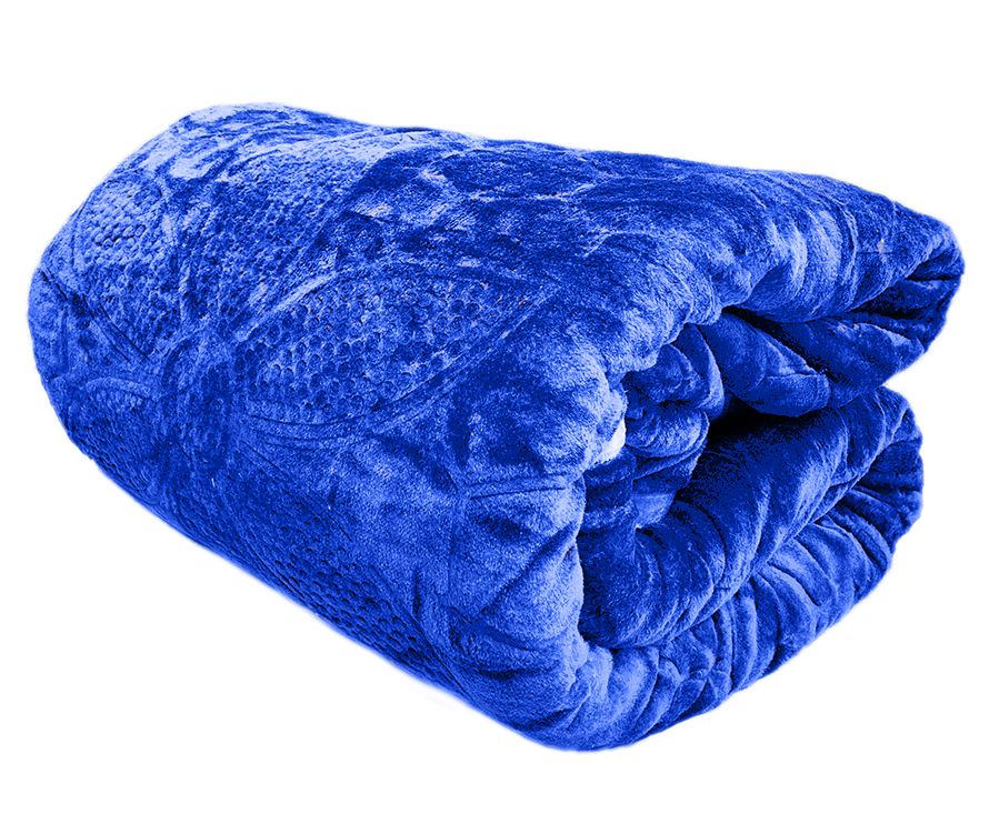 Super Soft Heavy Quality Mink & Embossed Blanket - Blue