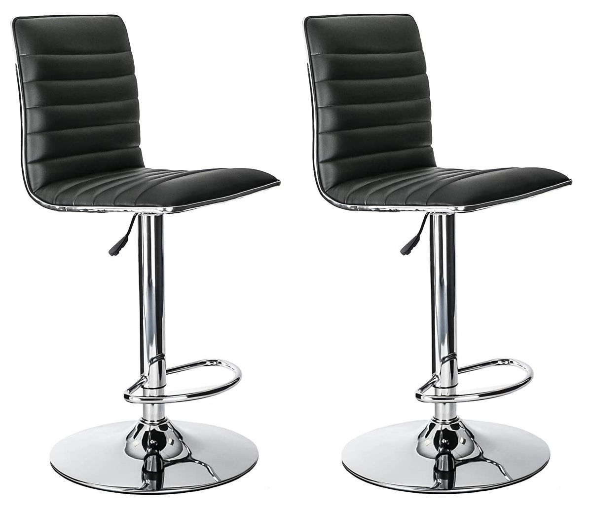 Bar Stools / Kitchen Counter Breakfast Chairs - Set of 2 - Black Colour