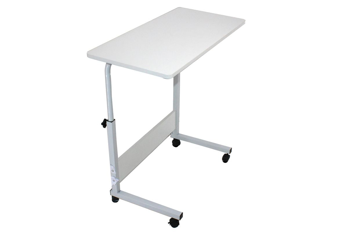 40x80cm Overbed Laptop Table with Castor Wheels & Extendable Height Frame
