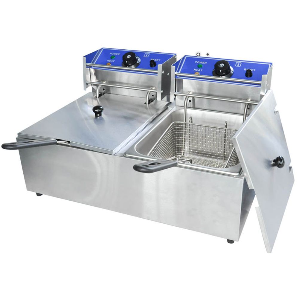 DH - 6L + 6L Double Pan Deep Fryer with Dry Boil & Overheat Protect