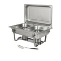 Stainless Steel Double Tray Chafing Dish - Food Warmer & IYWA Serving Spoon