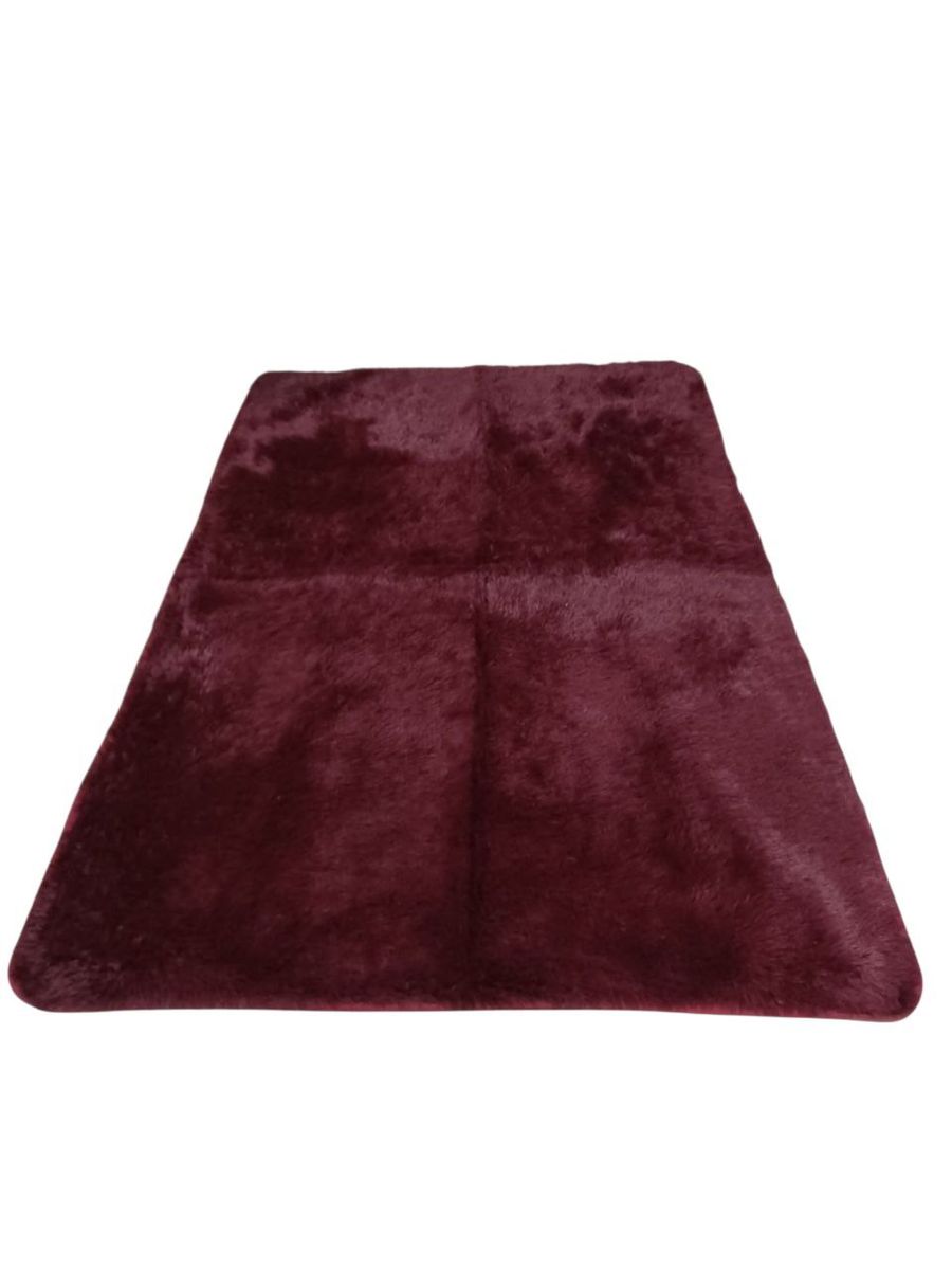 Fluffy Shaggy Foldable Carpet Rug - Soft Indoor Mat (Red, Pink, Black) - Red