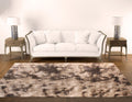 150 x 180cm Plush Two Tone Fluffy Carpet - Shaggy & Foldable Rugs - Umber