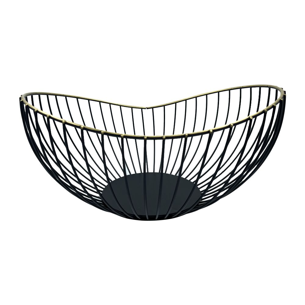 DH - European-Style Golden Frame Fruit Basket - Black & Gold
