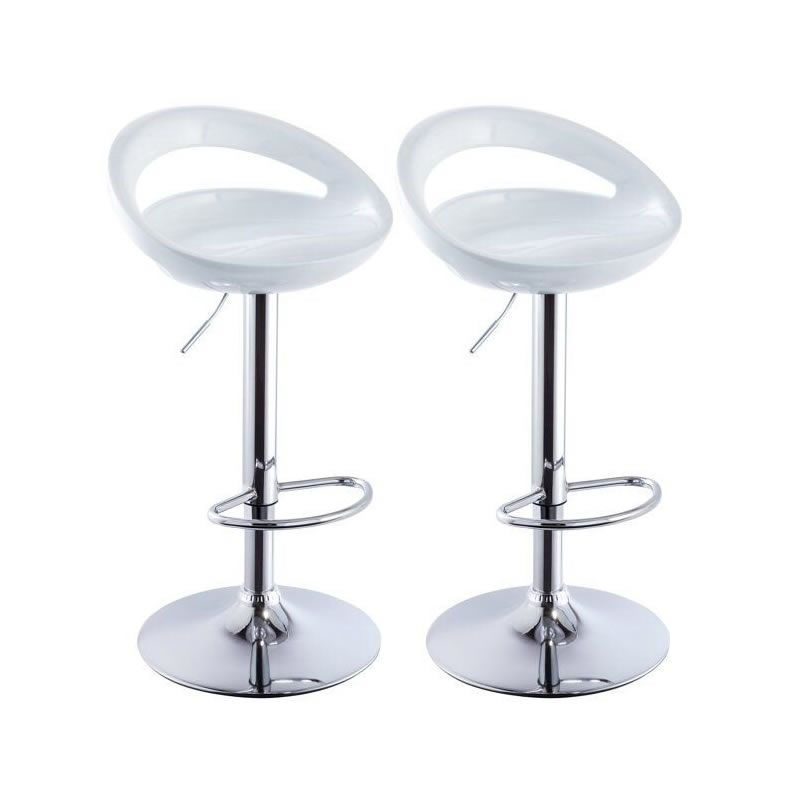 Set of 2 Modern Stylish Kitchen Breakfast Bar Stools - White