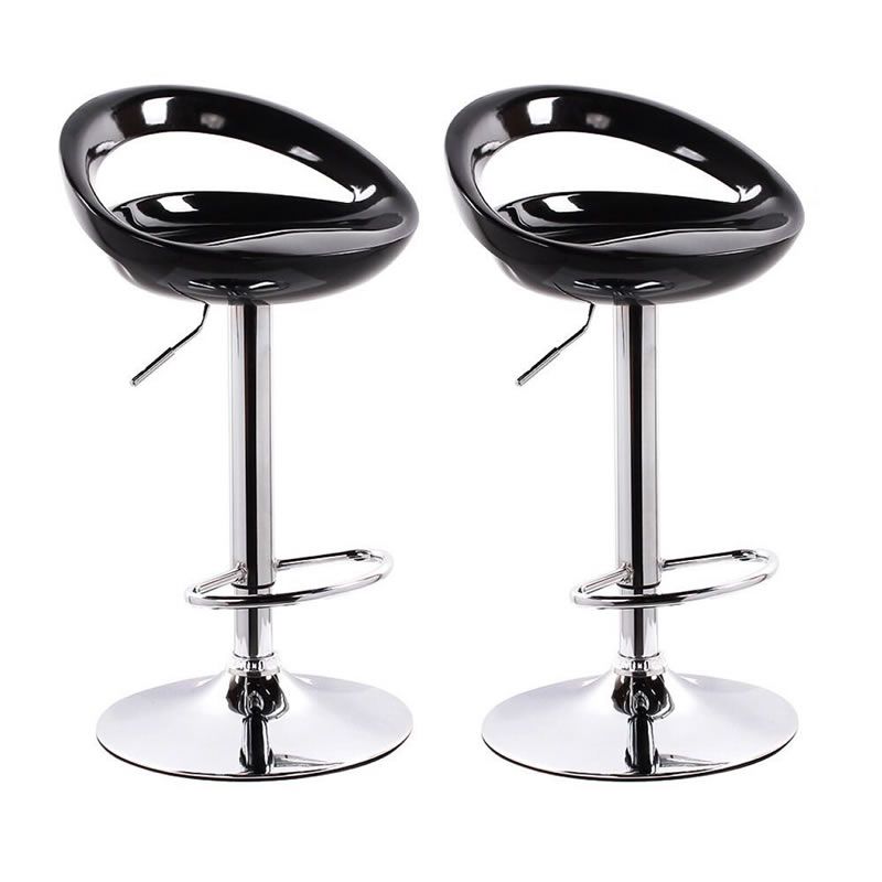 Set of 2 Modern Stylish Kitchen Breakfast Bar Stools - Black