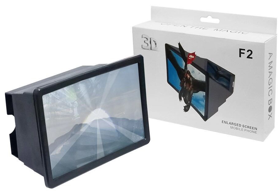 F2 3D Smartphone Mobile Magnifier For Up To 5.7" Phones- Black