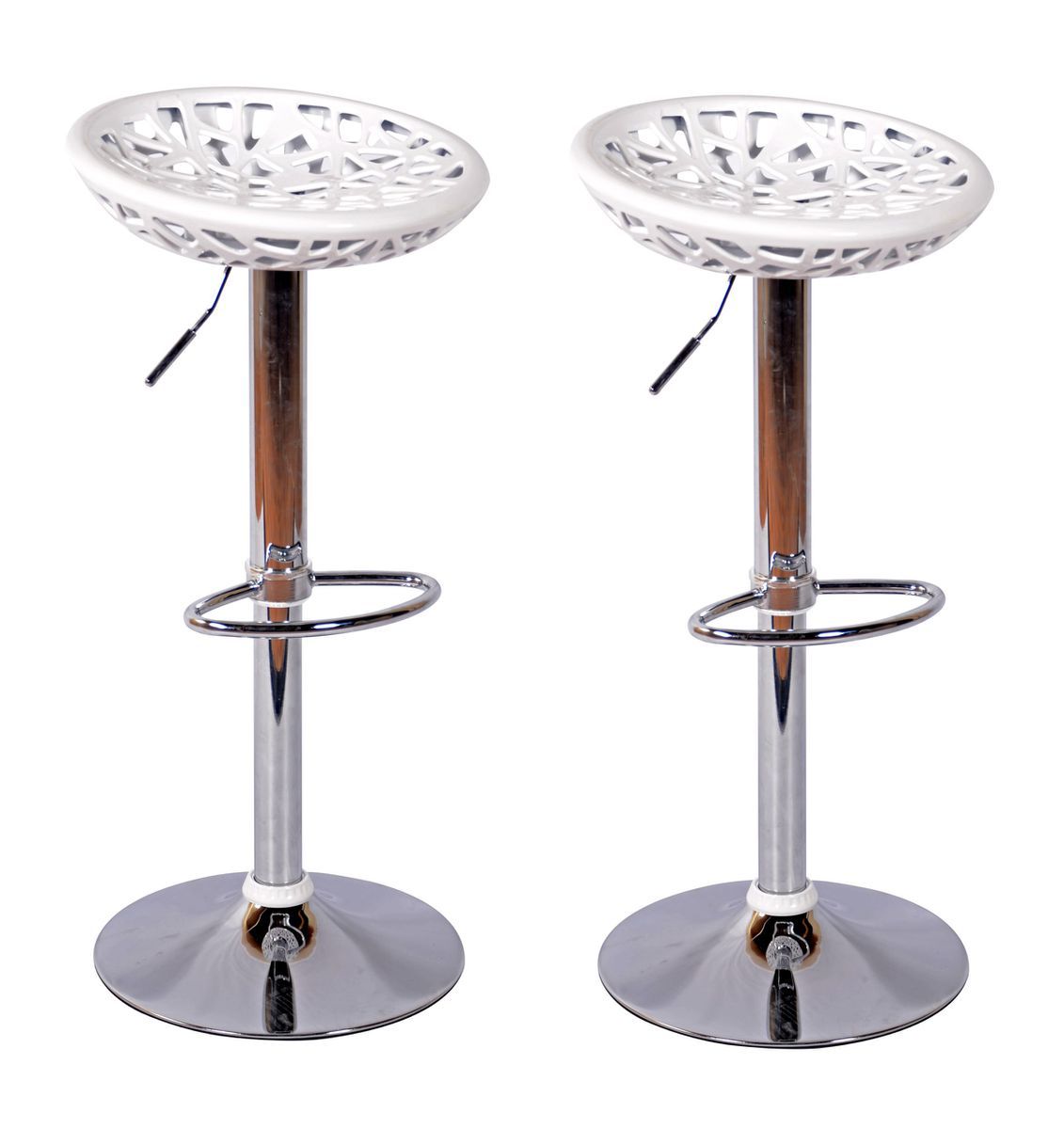 Bar / Kitchen Counter Stools - Set of 2 - White Colour