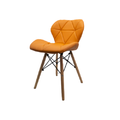 Bright Diamond Padded chairs with wooden legs - Orange