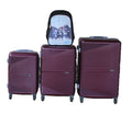 3-Piece ABS Hard Shell Luggage Set + Buffalo Backpack - Purple