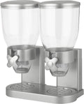 1000gms Double Barrel Cereal Dispenser with Portion Control - Silver