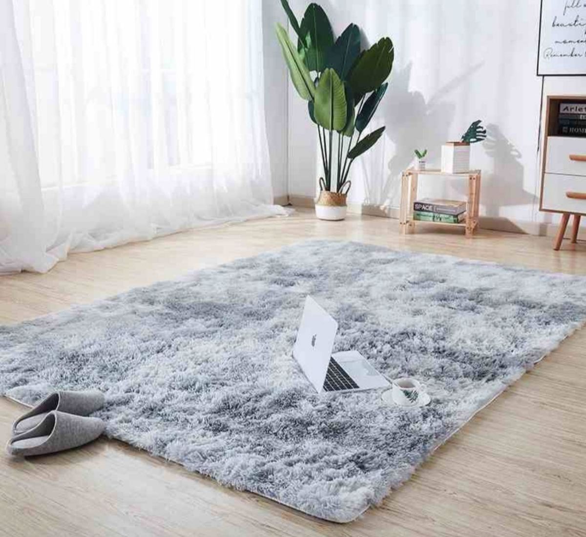 Quality Large Premium Fluffy Carpet/Rug (IYWA International) - Mix Silver Original IYWA