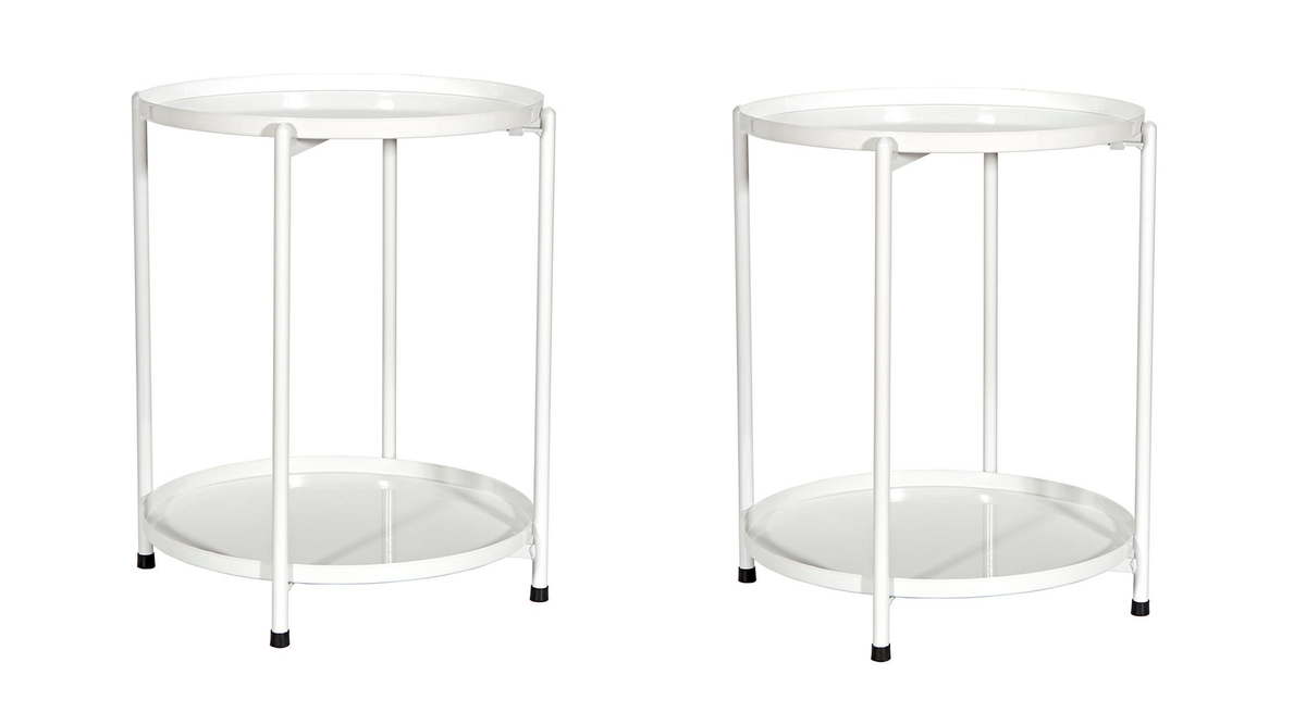 2 x White Metal Coffee Table
