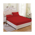 3 Pieces Velvet Fitted Sheet Queen Size with 2 Pillow Cases - Maroon
