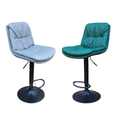 Soft Padded Perla Black Based Bar Stools - Grey