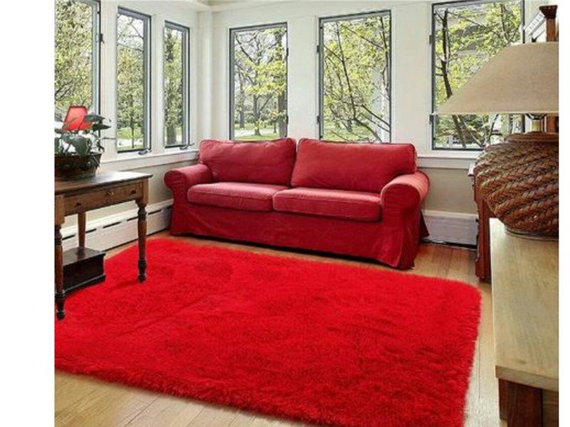 200x150cm Red Shaggy Foldable Fluffy Rug