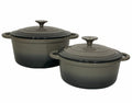 Dream World New Design Dutch Pot Cookware Sets Cast Iron - 7 Piece - Grey