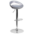 Barstools - Glossy Cut Out with Gas-Lift - Set of 2 - Silver