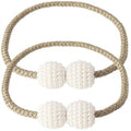 2 Set Magnetic Pearl Curtain Ties-Gold