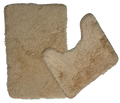 2pc Bathroom Rugs Fine Shaggy Set - Brown