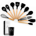 12 Piece Silicone Kitchen Utensil Set - Black