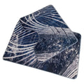 SMTE 2 Piece Premium Toilet Mat Set - Blue Wave Absorbent Bathroom Rugs