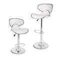 2 x Modern Stylish Bar Stools - White