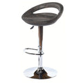 Bamboo height adjustable cutout barstool - Brown