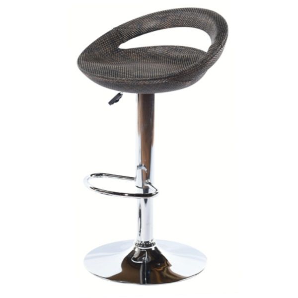 Bamboo height adjustable cutout barstool - Brown