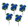 SMTE Artificial Blue Rose Bouquet - 5 Pack