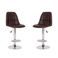 Chic Bucket Seat Bar Stools - Set of 2 - Brown