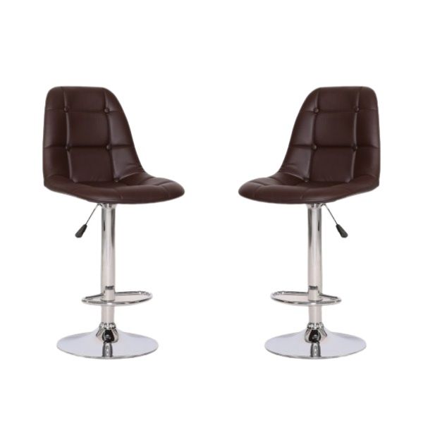 Chic Bucket Seat Bar Stools - Set of 2 - Brown