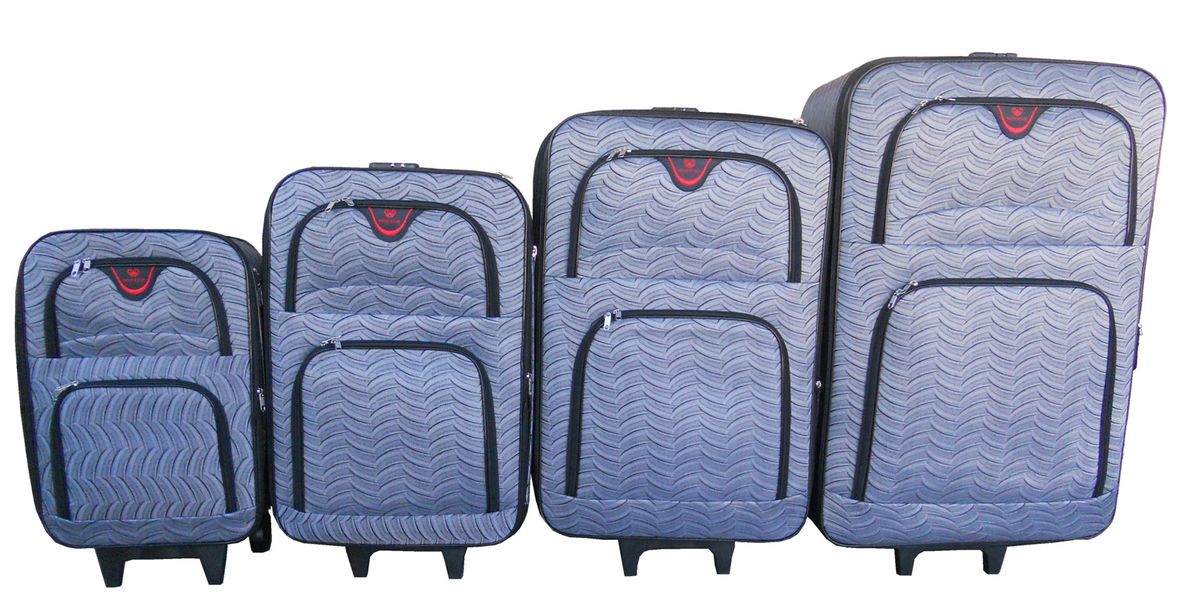 Trolley 4 Piece Travel Luggage Spinner - Rainproof Silk - Grey