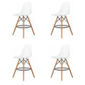 Modern Style Eiffel Chair Counter Bar Stools Set - 4 Pieces - 25.5-Inch - Clear