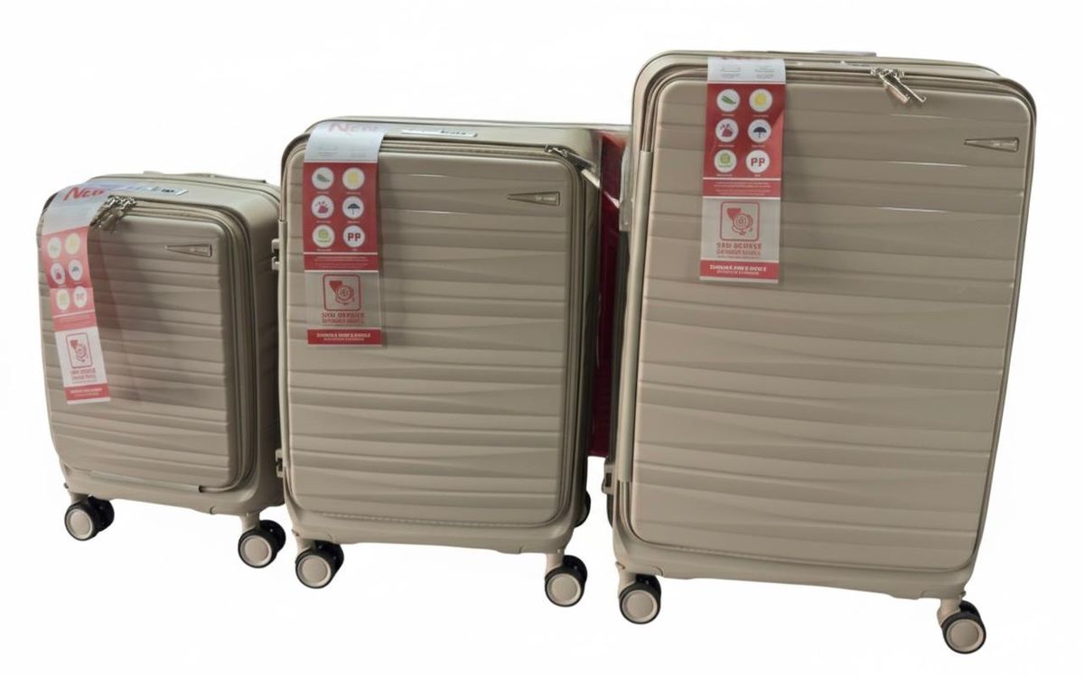 Front Open Suitcase Luxury Style 3 Piece Luggage Set with 4 Spiner Wheels