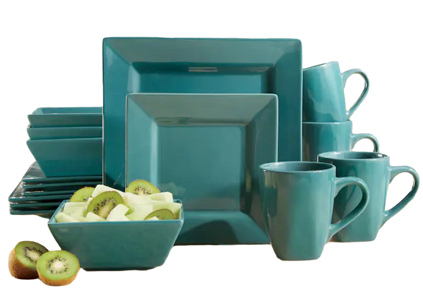 16 Piece Square Dinner Set - Emarald
