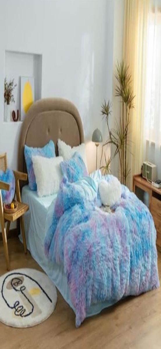 3 pcs Fluffy Warm Comforters - Blue/Pink