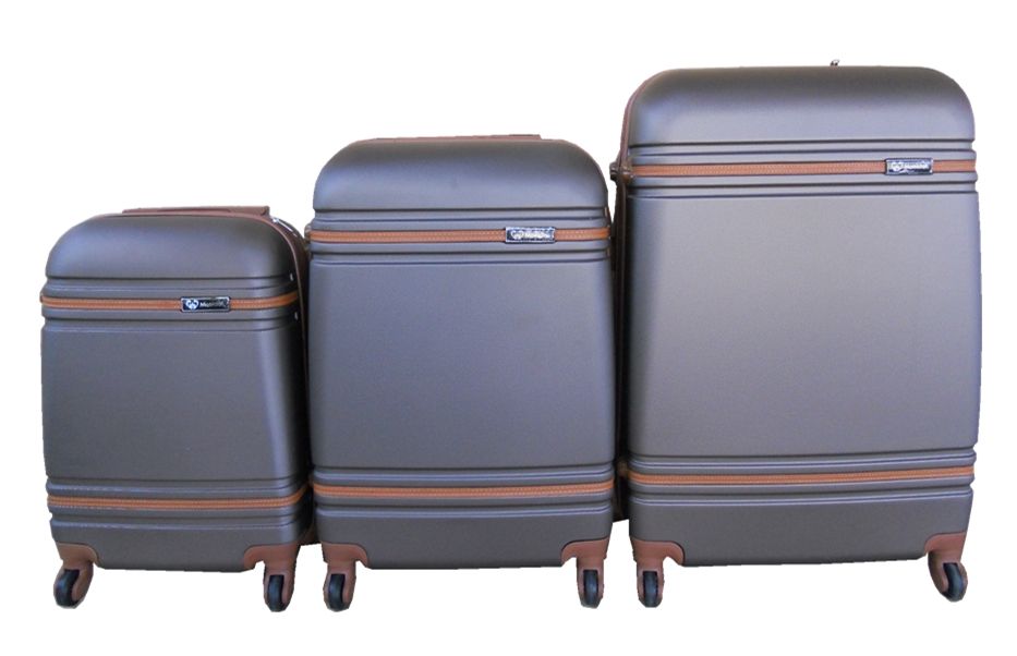 3 Piece Nexco Travel Luggage Bag Set - Dark Brown